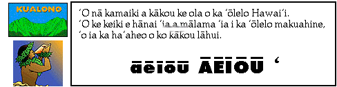 Sample of Hawaiian language