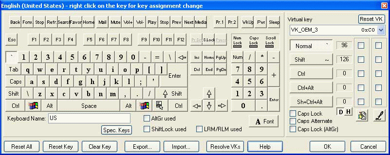 keyboard layout editor 96 key